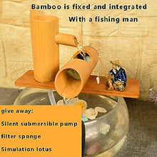 EliteBloom Bird Bath Water Features for The Garden Solar Powered,Bamboo Flowing Water Ornaments Fountain Bamboo Tube Flowing Water Device (Fisherman 25Cm)