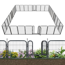 Dogelsy Decorative Garden Metal Fence 72ft (L)×45in (H) with 28 Panels 4 Gate Outdoor, No Dig Rustproof Wire, Animal Barrier Fencing for Outdoor Yard Patio Flower Bed,（Black-Silver）