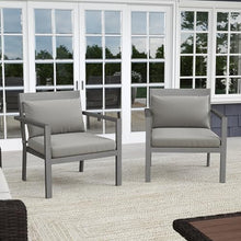 Martha Stewart Bedford Indoor/Outdoor Patio Accent Chairs, Gray, 2-Pack