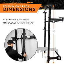 PRx Performance Wall Mounted Folding Power Squat Rack Black