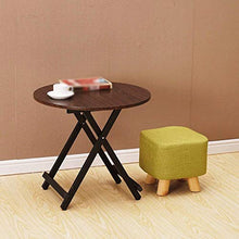 MVUYO Folding Table，Patio Round Folding Bistro Table,Outdoor Portable Dining Table, Wooden Footing Frame(D)