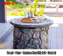 Outdoor Fire Pit Imitation Stone Garden Bonfire Pit, Party BBQ Cooking Fire Pit, Leisure Table for Backyard Terrace