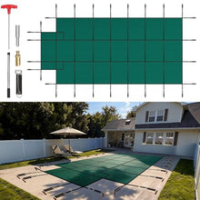 VEVOR Pool Safety Cover, Fits 16x32ft Rectangular Inground Winter Swimming Pools, with 4x8ft Center End Step, Triple Stitched, High Strength Mesh PP, Great Rain Permeability, Installation Hardware