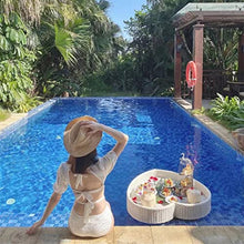 ERoomQ Swimming Pool Floating Tray 33.5X32.3X7.9In Heart-Shaped Handmade Rattan Floating Tray, Swimming Pool Water Tray,Floating Compote Dinner Plate (1 85 x 82 x 20 CM)