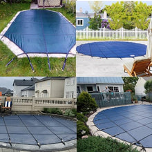 WAHHWF Inground Pool Safety Cover Round, Heavy-Duty Winter Pool Covers for In Ground Swimming Pools, Triple Stitched High Strength Mesh PP Material, w/Installation Hardware, Blue(33.5ft)