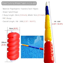 Pool Lane Divider Ropes 3 16 35 59 88 ' 98 FT, Indoor Swimming Pools Safety Floats Dividing Rope Cylindrical Floating Kit 6cm/ 9/ 11 CM Wide Buoy Lines with Hooks, Bright ( Color : Width 9cm (3.5inch)