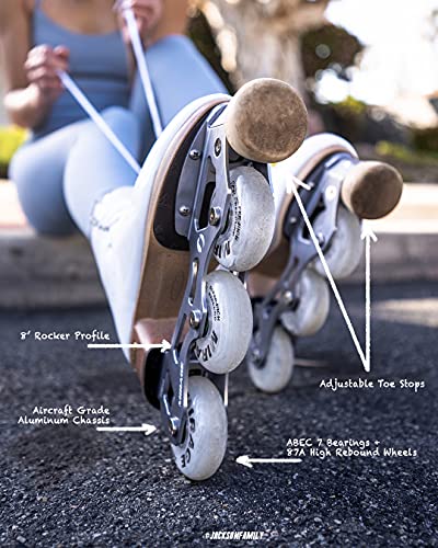 SKATE GURU Jackson Ultima Inline Roller Skates Bundle White Women's Size 6.5