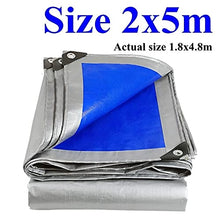 Silver-Blue 0.32mm PE Rainproof Cloth Truck Canopy Tarpaulin Outdoor Awning Garden Plant Waterproof Shade Cloth Pet House Cover Tent (L)