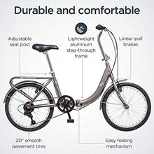 Schwinn Loop Adult Folding Bike 20-inch 7-Speed Drivetrain Titanium