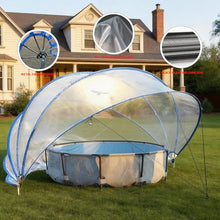 NoeBanJe 18FT Round Pool Dome Cover, Transparent PVC Above Ground Pool Canopy, Weatherproof Enclosure for Round Above Ground Swimming Pools, Heat Retention & Outdoor Pool Protection (Black- 18FT)