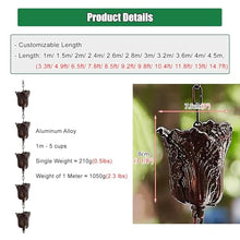HCZKIUJ Decorative Rain Chains Waterfall, 10ft 12ft 15ft Rain Chains for Gutters for Heavy Rain, Outside Rain Catcher Chains for Porch Garden Decorative (Bronze 4.5m/14.7ft)