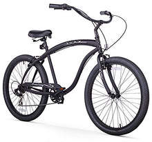Firmstrong Bruiser Man Seven Speed Beach Cruiser Bicycle Matte Black