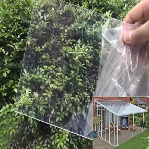 ZRUTIMI1/2/3mm high-Impact-Resistant Transparent PC Board, Lightweight and Durable, Suitable for skylights, Canopies and greenhouses(2mm,1.8x20m/6x65.6ft)