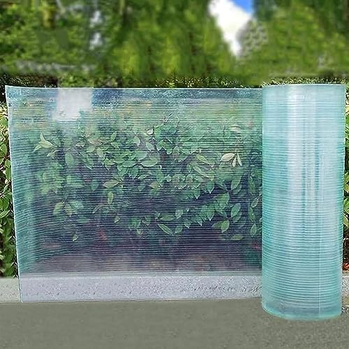 UTOYA Polycarbonate Roofing Sheet, 0.8mm Transparent Thermal Insulation and Rainproof Cover for Greenhouse High Tunnel Carport Easy to Cut & Bend,Customizable (Color : Clear, Size : 32x787in)