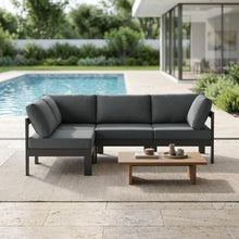 Outdoor Escape Gray Fabric Outdoor Patio Modular Sectional, Weather-Resistant Material, 17-Inch Seat Height, 21-Inch Seat Depth