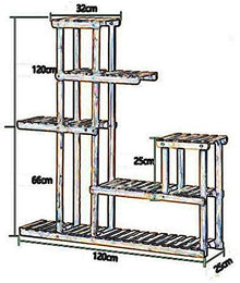 Flower Shelf Plant Solid Wood Flower Single Floor Stand Green Living Room Balcony Flower Stand Multi-Floor Indoor Wooden Plant Pot Pot Rack Accessories Display/Organizers