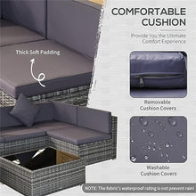 YWMLFZ Grey Patio Furniture Set 7 Piece Outdoor Rattan Wicker Modular Sectional for Backyard