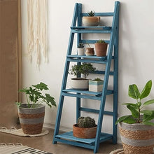 Vintage Decor Plant Trellis Retro Decor Wooden Plant Stand 4 Tier Flower Pot Display Shelf Rack Simple Planter Holder Foldable Wood Ladder Shelf For Home Patio Lawn Garden Balcony Display Rack