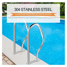 Pool Handrail Pool Stair Rail Pool Railings Pool Safety Hand Rail, Pool Railing, 304 Stainless Steel Kit, Silver, Rustproof Pool Handrail(2 - pcs)