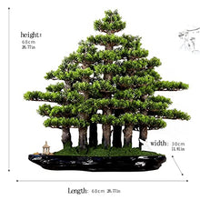 Artificial Trees Artificial Tree Bonsai Realistic Cypress and Moss Small Pavilion and Ceramic Villain Chinese Bonsai Indoor Office Decoration Bonsai Simulated Pine