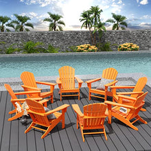 WestinTrends Dylan Adirondack Chairs Set of 8 All Weather Poly Lumber Outdoor Patio Chairs Orange