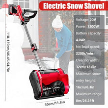 PioMue Cordless Snow Shovel, Rechargeable Snow Thrower, Cordless Snowplow with Adjustable Handle, for Snow Removal on Terraces and Sidewalks 2*Battery
