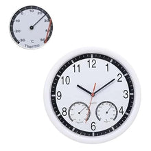 Quartz Stone Clock Silent Wall Clock Accurate Thermometer Humidity Indoor Outdoor Pool Patio (Color : White, Size : One Size)
