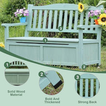 Meihkkud Outdoor Wooden Storage,Large Wooden Deck Box with Seat,2-Person Wooden Patio Bench, for Entryway, Backyard, Garden(124 * 62 * 88.2cm/48.8 * 24.4 * 31.7in,Blue)