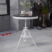 JOSOGO Outdoor Club Bistro Bar Sets,Round Metal Paint Bucket Footstool, Furniture, Set, Patio Table and Chair 4 Pieces,Personalized,Industrial Style,Commercial(I)