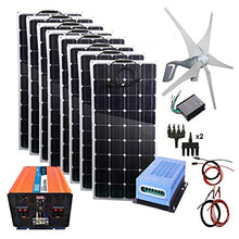 AUECOOR 1200W Solar Wind Kit: 400W Wind Turbines + 8x100W Solar Panel +MPPT Controller +Wind Controller+ 3000W Inverter (Peak 6000W)