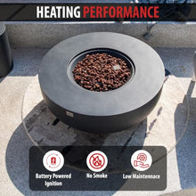 AMS 44" Round Concrete Natural Gas Fire Pit Bowl Table (Dark Gray)