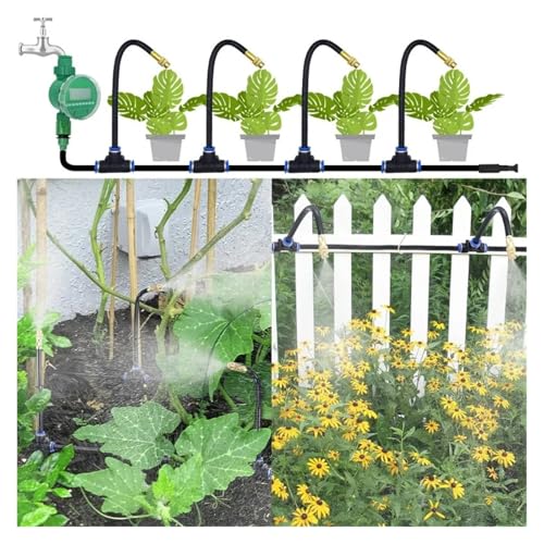 Ship Accessories DIY Free Bending Universal Spray Kit for Greenhouse Garden Flowers Plant Watering Irrigation Patio Misting Cooling Irrigation Accessories(DIY 20M)