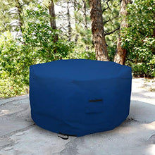 Octagon Fire Pit Cover 18 Oz Waterproof - 100% Weather Resistant Outdoor Fire Pit Table Cover with Air Pocket & Drawstrap for Snug Fit (40" H x 65" D, Blue)