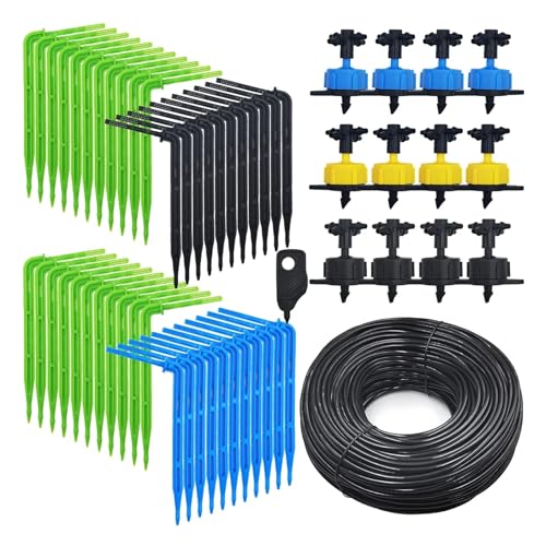 Ship Accessories Greenhouse Bend Arrow Drip Irrigation Watering System Kit 2L 4L 8L/H Dropper 3/5mm Hose 4-Way 2-Way Connector Irrigation Accessories(KIT001-100M-C)