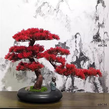 Artificial Bonsai Large Simulated Pine Bonsai Decoration Pine Bonsai Living Room Indoor Artificial Bonsai Decoration for Home Office (Color : Grey) (Gold)