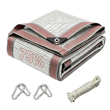 Aluminum Shade Cloth 30x38ft, 75% Reflective Silver Shade Cloth with Grommets, Sun Protection and Breathable, Complete Accessories, for Greenhouse, Car, Pet, Camping, Garden