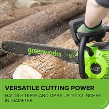 Greenworks 40V 18 in Cordless Electric Chainsaw, 5.0 Ah Battery and Charger