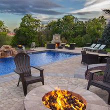 Spotix HPC Round Match Lit Fire Pit Burner Kit (FPS30HCKIT-PAN-NG-MSCB) with 30-Inch Stainless Steel Burner, Natural Gas, Polished Chrome, with Flange, Key, Valve, Flex Line and Fittings