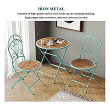 JKSVTF Folding Table and Chair, Carbon Steel Chairs with Wooden Top, Outdoor Furniture Bistro Stools for Poolside, Cafe, Porch, Chic Bar (Black Tables)