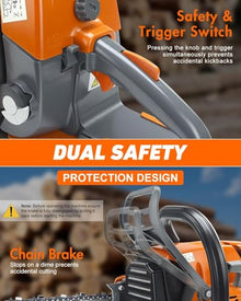 NS872 72cc Gas Powered Chainsaw with 28 Inch Bar & Chain 2-Cycle Gasoline Chain Saw 3.6KW 4.9HP Parts Compatible with MS381 MS380 038 Magnum for Forestry Farm Garden Tree Wood Cutting Logging