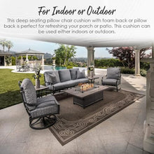 RSH DECOR: Sunbrella Deep Seating Cushion with Pillow Back | 26” x 30” Seat | Water and Fade-Resistant Performance Fabric | Outdoor Chair Cushion Set for Patio Furniture | Canvas Black - Made in USA