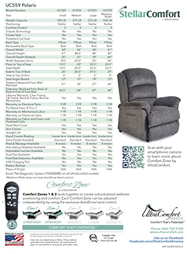 Generic Ultracomfort Polaris UC559-LAR Tall Zero Gravity Sleeper Lift Chair Recliner Wicker
