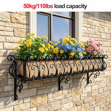 Asiwnshw Black Wall Plant Holder Outdoor, Floating Flower Display Stand for Window, Metal Hanging Planter for Plants, Books, Photos Wall Decor (59.06 * 13.78 * 11.81in)