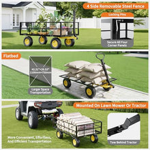 Litake Steel Garden Cart Wagon,1400LBS Capacity,with Removable Mesh Sides