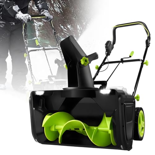 40V Lithium Battery Cordless Snow Blower,Brushless Motor 4Batteries