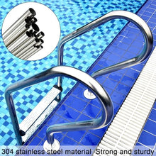 Stainless Steel Pool Ladder, Stainless Steel Pool Steps for Inground Pools, Non-Slide Integrated Stainless Steel Pedal, Easy Assembly and Climbing (Silver 1.5mm)