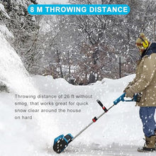 Rechargeable Snow Blower with Gloves, 1000W Electric Cordless Snow Shovel with Telescopic Pole/Adjustable Handle, 3000r/min Outdoor Snow Cleaner 8m Throwing Distance, for Patio, Playground, Farm