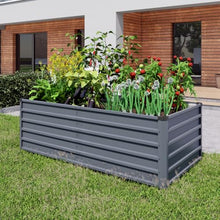 Grey Rectangular Galvanized Metal Outdoor Garden Bed, Planter Raised Garden Boxes Outdoor Garden Beds for Growing Plants, Vegetables and Flowers.