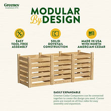Greenes Fence Premium Cedar Wood Composter, 24" W x 48" L x 31" H (3/4" Thick) / 154.6 Gallons - Made in USA with North American Cedar