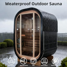 Amocane 2 Person Cedar Outdoor Cube Steam Sauna with 4.5KW Sauna Heater